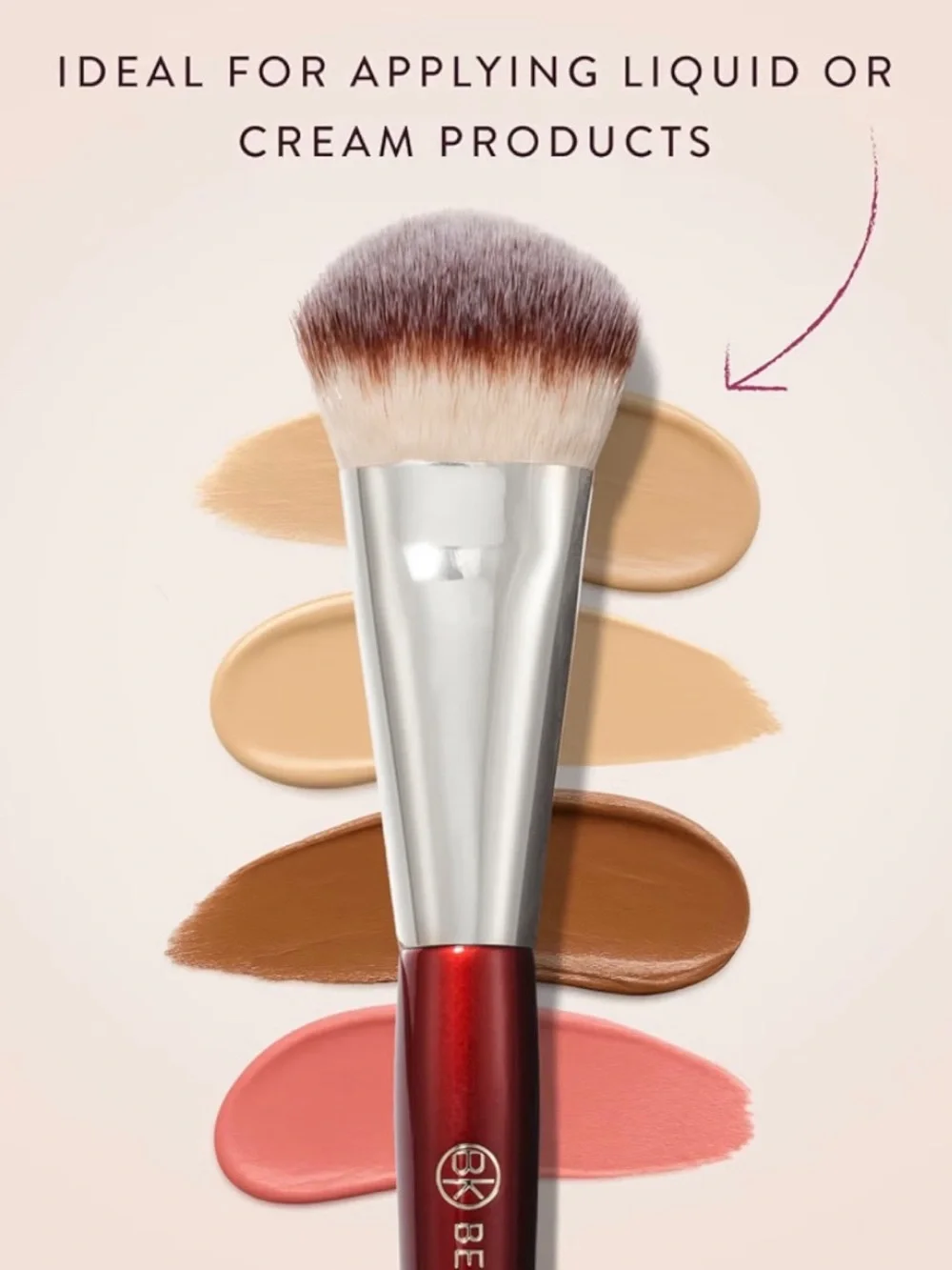 BK Beauty 109 Mini Contoured Foundation Brush BNIP Vegan Cruelty Free
